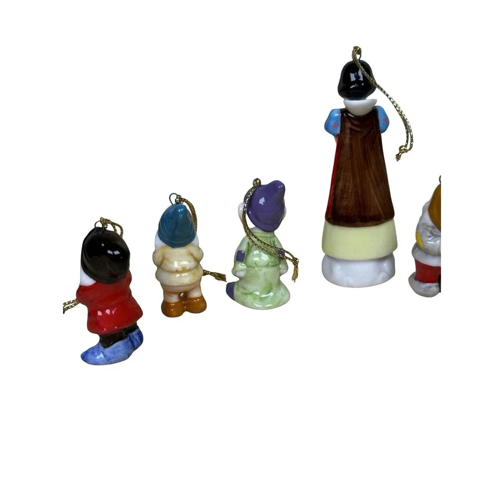 VTG Walt Disney Snow White & The Seven Dwarfs Ceramic Figure/Ornament Set Schmid